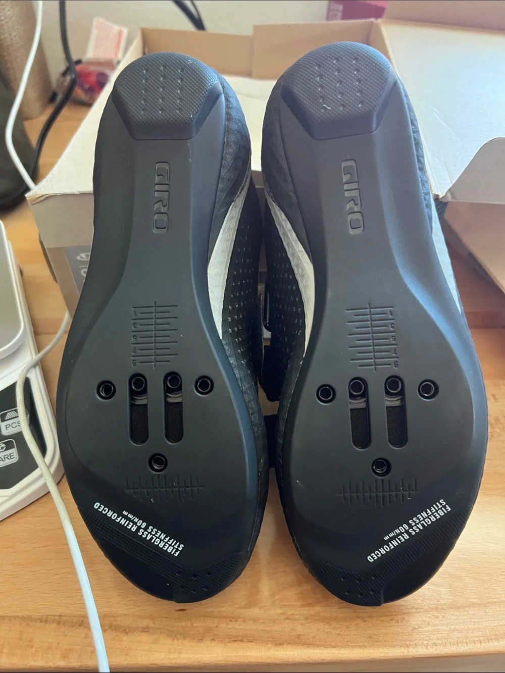 Giro Road Cycling Shoes Black New Three Bolt and SPD Compatible. Size 39